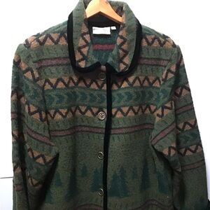 Wool bled jacket in green